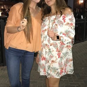 Off the shoulder dress with floral print